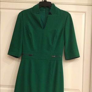 Tahari crepe emerald dress. Great for holidays!